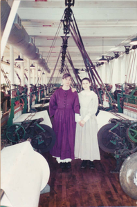 Sister Lisa Morton and me (Sheila Kirschbaum) in Boott Cotton Mills Weave Room