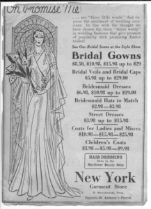 The New York Garment Store owned by Rose and Bazel Mroczkowski