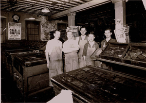 Donald Lester Dewey, printing apprentice, in the 1930s