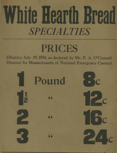 Sumner Bakery, regulated prices