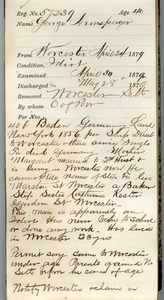 Tewksbury Almshouse Intake Record: Armsperger, George