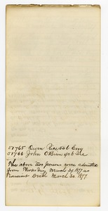 Tewksbury Almshouse Intake Record: O'Brien, John