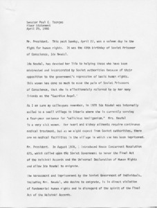 Floor Statement concerning human rights
