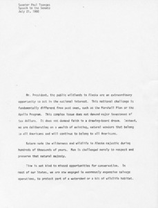 Speech to the Senate and Mr. President about the public wildlands in Alaska