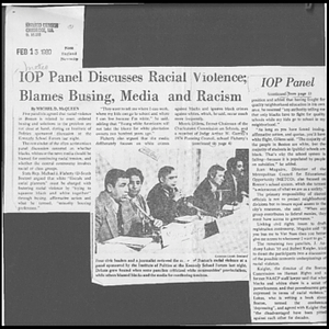 IOP panel discusses racial violence; blames busing, media and racism.