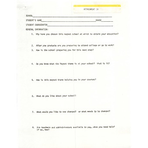 Student interview questions.