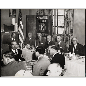 People seated at tables during a Charlestown Kiwanis Club Luncheon