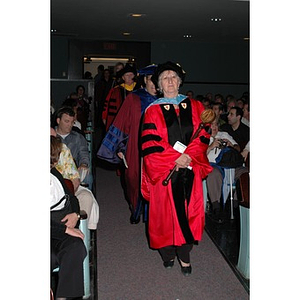 Faculty members proceed into School of Nursing convocation