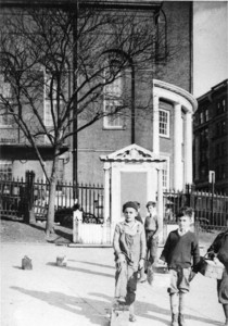 Postcard of young shoe shiners, Boston Common, Boston, Mass., undated