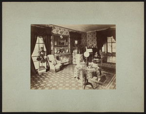Interior view of a parlor or music room, possibly the Codman family house, West Roxbury, Boston, Mass., undated
