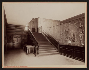 Interior view of the Jeremiah Lee House, front hall and staircase, Washington Street, Marblehead, Mass., undated