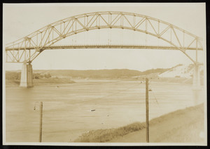 A view of the Sagamore Bridge encompassing the Cape Cod Canal