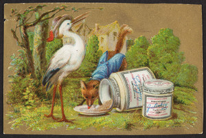 Trade card for Extractum Carnus Liebig, meat extract, Liebig's Extract of Meat Company, London, undated