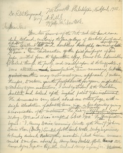 Letter from Benjamin Smith Lyman to Rossiter W. Raymond