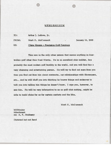 Memorandum from Mark H. McCormack to Arthur J. Lafave Jr.