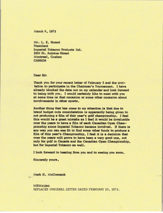 Letter from Mark H. McCormack to L. E. Ricard