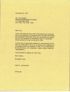 Letter from Mark H. McCormack to Don Durgan