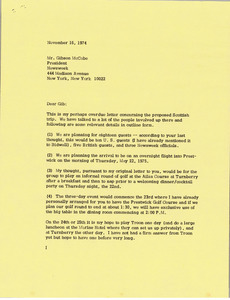 Letter from Mark H. McCormack to Gibson McCabe