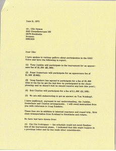 Letter from Mark H. McCormack to Olle Nyman