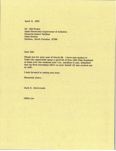 Letter from Mark H. McCormack to Bill Foster