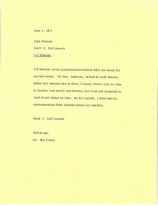 Memorandum from Mark H. McCormack to John Munger