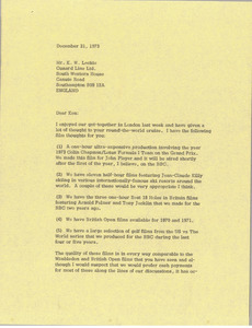 Letter from Mark H. McCormack to K. W. Leckie