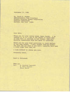 Letter from Mark H. McCormack to David G. Forman