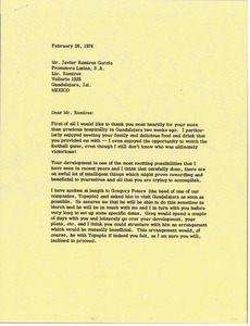 Letter from Mark H. McCormack to Javier Ramirez Garcia