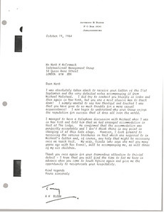 Letter from Anthony H. Bloom to Mark H. McCormack