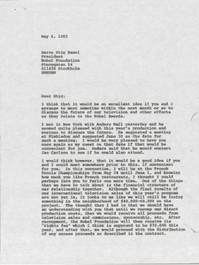 Letter from Mark H. McCormack to Stig Ramel