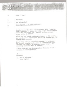 Memorandum from Laurie Roggeburk to Mary Smith