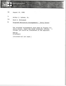 Memorandum from Mark H. McCormack to Arthur J. Lafave, Jr.