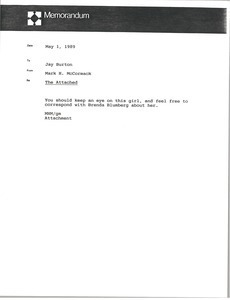 Memorandum from Mark H. McCormack to Jay Burton