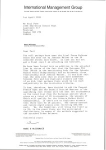 Letter from Mark H. McCormack to Paul Pare