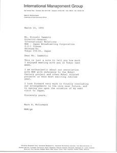 Letter from Mark H. McCormack to Hiroshi Iwamoto