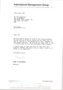 Letter from Mark H. McCormack to Tim Rappleye - Digital Commonwealth
