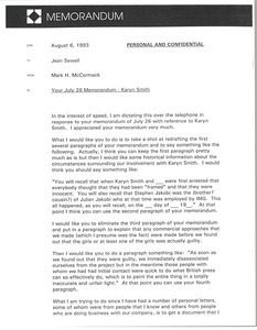 Memorandum from Mark H. McCormack to Jean Sewell