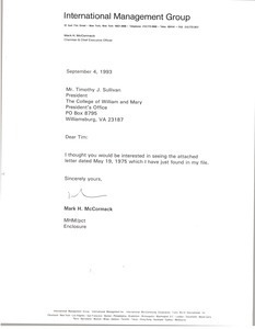 Letter from Mark H. McCormack to Timothy J. Sullivan