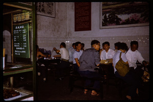 Dining in a market