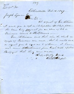 Letter from Chester W. Chapin to Joseph Lyman