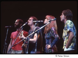 MUSE concert and rally: (from left) John Hall, James Taylor, Carly Simon, Graham Nash performing at the MUSE concert