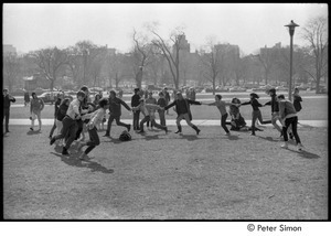 Be-in on Boston Common: participants holding hands in a circle