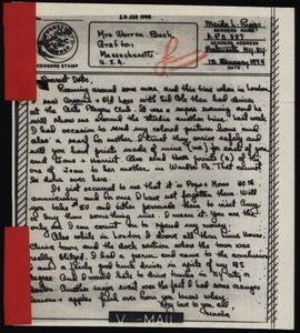 Letter from Maida Riggs to Doris Buck