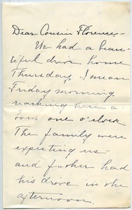 Letter from Harriet Cooper Gardner to Florence Porter Lyman