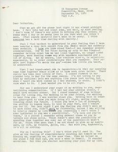 Letter from Judi Chamberlin to Catherine Kennedy-Jones