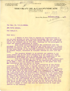Letter from C. W. Comagor to W. E. B. Du Bois