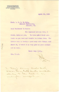 Letter from A.C. McClurg to W. E. B. Du Bois