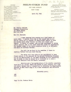 Letter from Phelps-Stokes Fund to Carnegie Corporation