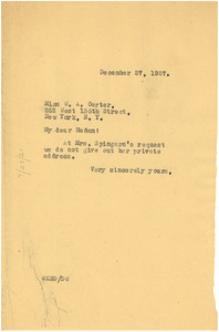 Letter from W. E. B. Du Bois to W. A. Carter