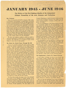 Independent Citizens' Committee of the Arts, Sciences and Professions newsletter